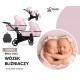 Wózek dziecięcy bliźniaczy 2w1 Brav Duo KUNERT - różowy dla dziewczynek - 15 baby Pink Eco  