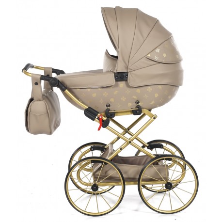 Beżowy Wózek dla lalek Duży TAKO IMPERIAL MINI Classic Junama beige doll pram