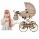 Beżowy Wózek dla lalek Duży TAKO IMPERIAL MINI Classic Junama beige doll pram