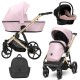 Wózek 3w1 dla dziewczynki Kunert ARIZO Premium 15 Baby Pink Eco Leather