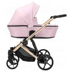 Wózek 3w1 dla dziewczynki Kunert ARIZO Premium 15 Baby Pink Eco Leather