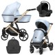 Błękitny Wózek 3w1 Kunert ARIZO Premium 14 Baby Blue Eko skóra 