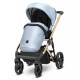 Błękitny Wózek 3w1 Kunert ARIZO Premium 14 Baby Blue Eko skóra 
