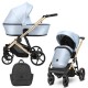 Błękitny Niebieski Wózek 2w1 Kunert ARIZO Premium Baby Blue Eco Leather 14