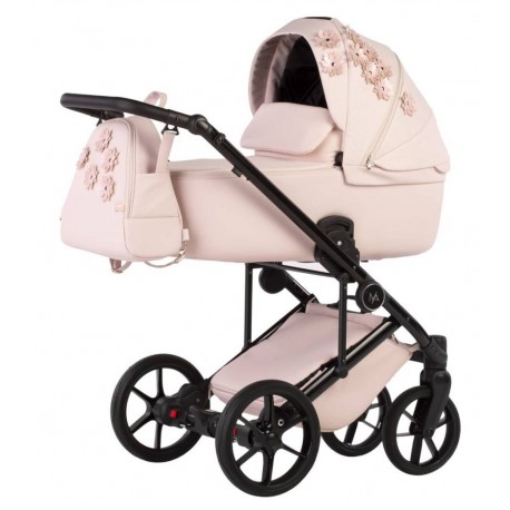 Wózek 2w1 Natoni Vespa Blossom Bubblegum Różowe Kwiaty Pink Pram