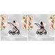 Wózek 2w1 Natoni Vespa Blossom Bubblegum Różowe Kwiaty Pink Pram