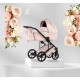 Wózek 3w1 dla dziewczynki Natoni Vespa Blossom Bubblegum Różowe Kwiaty 