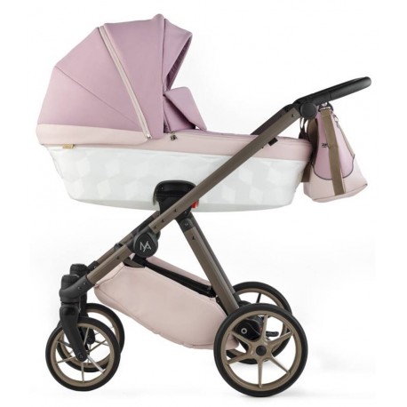 Wózek 3w1 dla dziewczynki Natoni Vespa Blossom Bubblegum Różowe Kwiaty 