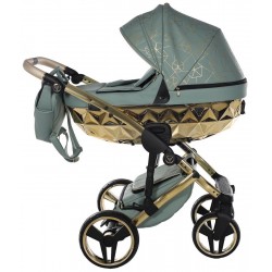 Wózek JUNAMA Diamond Heart 3w1 Khaki Gold