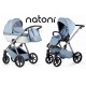 Wózek 3w1 dla chłopca  Natoni Abis Błękit z białym,  light blue pram