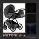 Czarny Wózek 4w1 z bazą isofix Natoni Abis Pitch Black