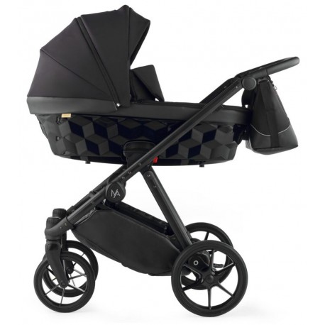 Czarny Wózek 4w1 z bazą isofix Natoni Abis Pitch Black
