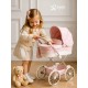  Junama Lulla Wózek dla lalek duży retro róż 01 doll pram