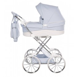 Duży wózek dla lalek Junama Lulla 02 – styl retro - toy stroller blue 