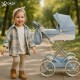 Duży wózek dla lalek Junama Lulla 02 – styl retro - toy stroller blue 