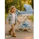 Duży wózek dla lalek Junama Lulla 02 – styl retro - toy stroller blue 