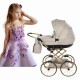 Czarny Wózek dla Lalek -  Junama Heart Mini 02 - Retro Black Doll Pram