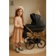 Czarny Wózek dla Lalek -  Junama Heart Mini 02 - Retro Black Doll Pram