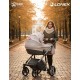 Granatowy w kwiaty wózek dziecięcy wielofunkcyjny Comfort CARELLO Lonex 3w1 wyprzedaż