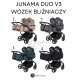 wózek dla bliźniaków jedne obok drugiego  Junama duo v3  junama twin pram