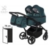 Wózek Bliźniaczy 4w1 Junama Duo v3 Zielony  Bazy Orbit IQ 