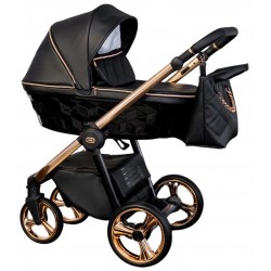 Zdjęcia produktu – Adbor wózek 4w1 Loretto czarny 05 z gondolą, spacerówką i fotelikiem Cosmo
