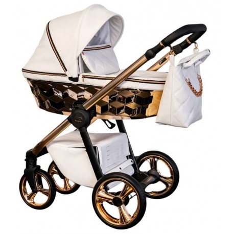 Wózek 4w1 - Adbor Loretto Stars – biały ze złotem 01 