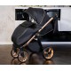 Wózek 4w1 - Adbor Loretto Stars 05 Czarny ze złotym premium - black rose gold pram