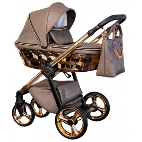 Wózek 4w1 - Adbor Loretto Stars  22 brąz- brown pram  - sklep dadi-shop 