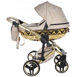 Wózek dziecięcy 3w1 -  Junama Heart 07 wielofunkcyjny  - Beige Pram 