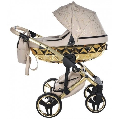 Wózek dziecięcy 3w1 -  Junama Heart 07 wielofunkcyjny  - Beige Pram 