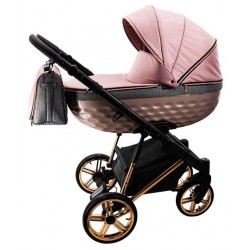 Adbor OXV-3D – zdjęcia wózka dziecięcego 3w1  w kolorze jasnego różu 07 pink pram