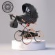 Czarny Wózek dla Lalek TAKO Imperial Mini Classic 04 -  Stylu Retro. Black Baby doll pram 