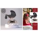 Czarny Wózek dla Lalek TAKO Imperial Mini Classic 04 -  Stylu Retro. Black Baby doll pram 