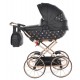 Czarny Wózek dla Lalek TAKO Imperial Mini Classic 04 -  Stylu Retro. Black Baby doll pram 
