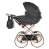 Czarny Wózek dla Lalek TAKO Imperial Mini Classic od Junama, Stylu Retro. Black Baby doll pram 