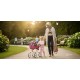 Adbor wózka dla lalek Viki - 02 czerwony kwiaty - galeria produkty 
