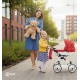 Adbor wózka dla lalek Viki - 02 czerwono biały -  doll pram red 