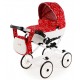 Adbor wózka dla lalek Viki - 02 czerwono biały -  doll pram red 