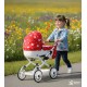 wózka dla lalek Adbor VIKI 06 – czerwono-biały wzór gwiazdek - red foll pram 