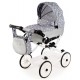 wózka dla lalek z trobą Adbor VIKI 08 szary - grey doll pram 