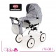 wózka dla lalek z trobą Adbor VIKI 08 szary - grey doll pram 