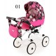 Wózek dla lalek Różowy- Adbor Viki 07 - pink doll pram 