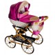 wózka dla lalek retro - Adbor Lulu 01 różowy - pink doll pram 