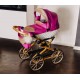wózka dla lalek retro - Adbor Lulu 01 różowy - pink doll pram 