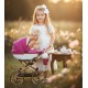 wózka dla lalek retro - Adbor Lulu 01 różowy - pink doll pram 