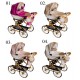 Wózek dla lalek Adbor Lulu z gondolą i dużymi kołami (retro doll pram) 