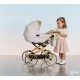 Wózek dla lalek Adbor Lulu z gondolą i dużymi kołami (retro doll pram) 