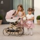 Wózek dla lalek Adbor Lulu z gondolą i dużymi kołami (retro doll pram) 