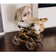 Wózek dla lalek Adbor Lulu z gondolą i dużymi kołami (retro doll pram) 